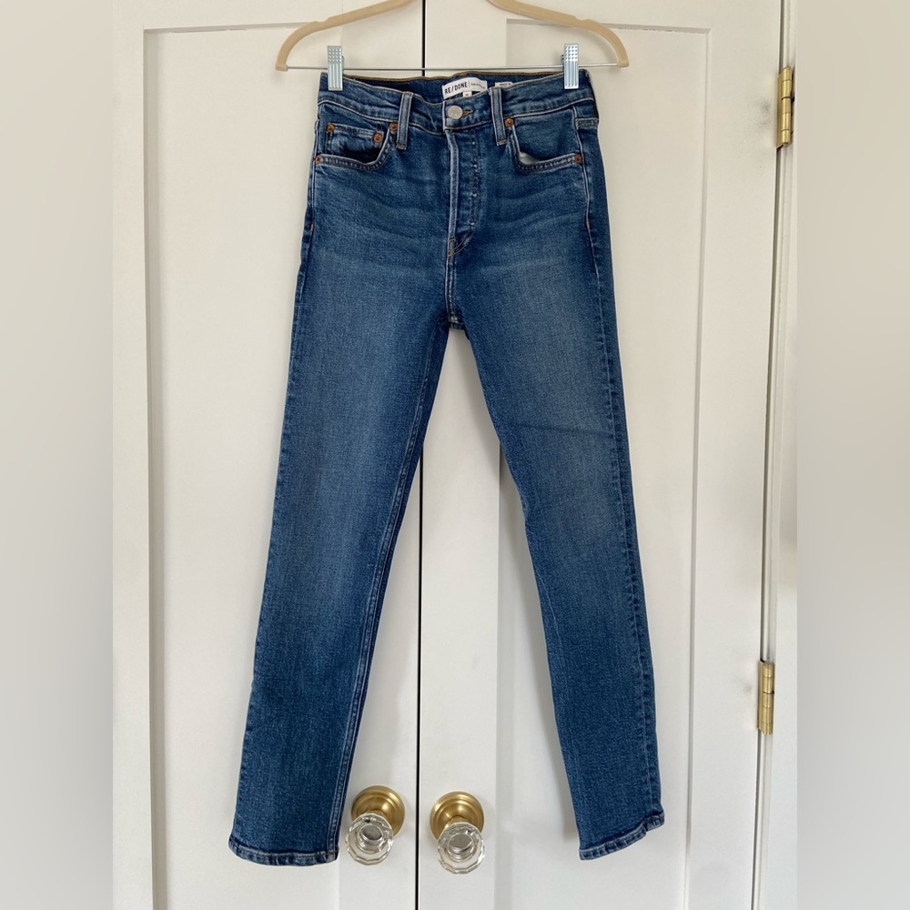 RE/DONE 90s Cropped High-Rise Slim-Leg Jeans